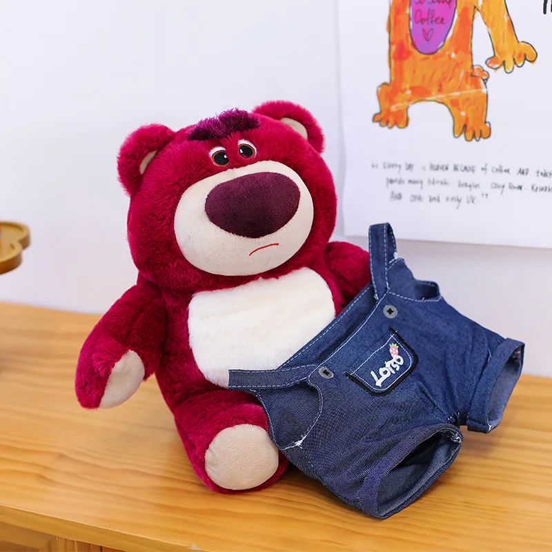 Pluszak Miś Truskawkowy Kawaii 55 cm, Anime, Ogrodniczki, Duży Lotso, Wypchana Lalka, Uroczy Miś do Przytulania dla Dzieci, Prezent na Urodziny, Boże Narodzenie