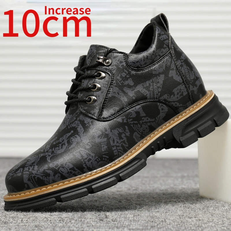 Altura Aumentar 10cm Esportes e Lazer Sapatos Homens Camuflagem Ao Ar Livre Sapatos Casuais Nova Sola Grossa Roupas de Trabalho Elevada Sapatos Homens