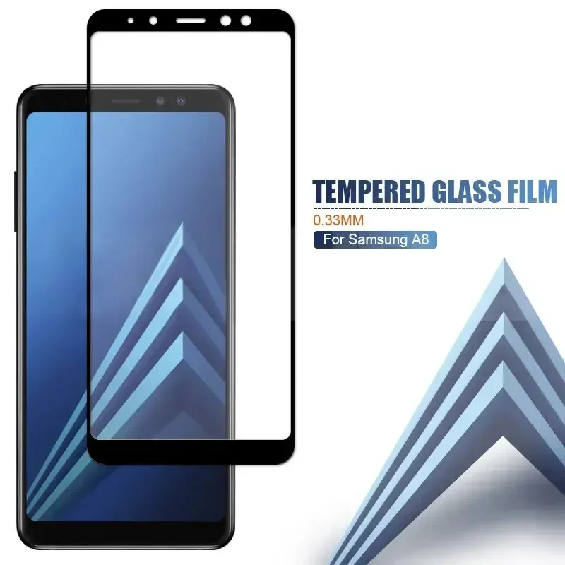 3PCS Full Cover Tempered Glass for Samsung Galaxy A7 A750 A8 A5 A6 Plus J4 J6 J8 A9 2018 Screen Protector Protective Film Glass