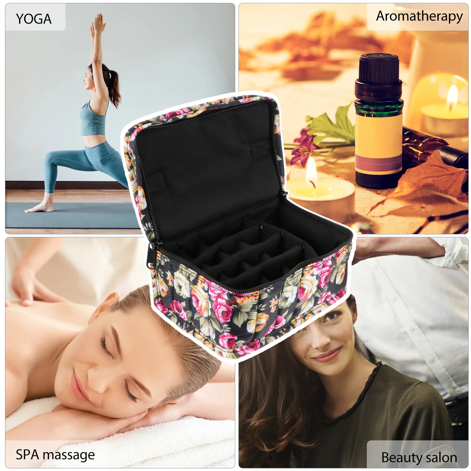 

Essential Oil Storage Case 17 Bottle Holder Padded Protective Carrying Handle Travel Organizer Essential Oil Carrying Case