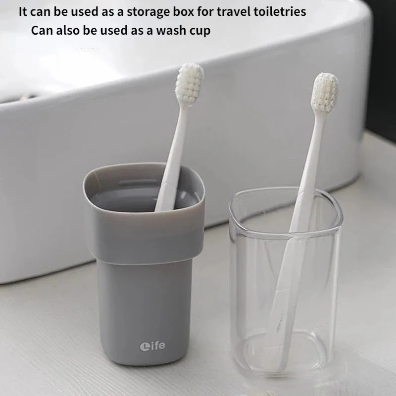 Double-Layer Mouthwash Cup Household Toothbrushing Cup Travel Cup Toothbrush Storage Toiletry Portable Bathroom Supplies