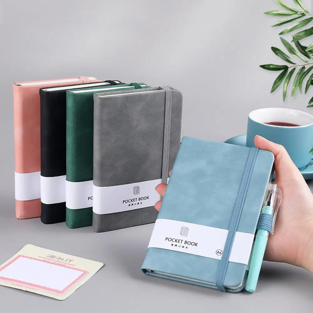 Elastic Strap Notebook Portable Notebook Stylish Portable Diary Notebook with Elastic Strap Bookmark Ribbon Design for Home