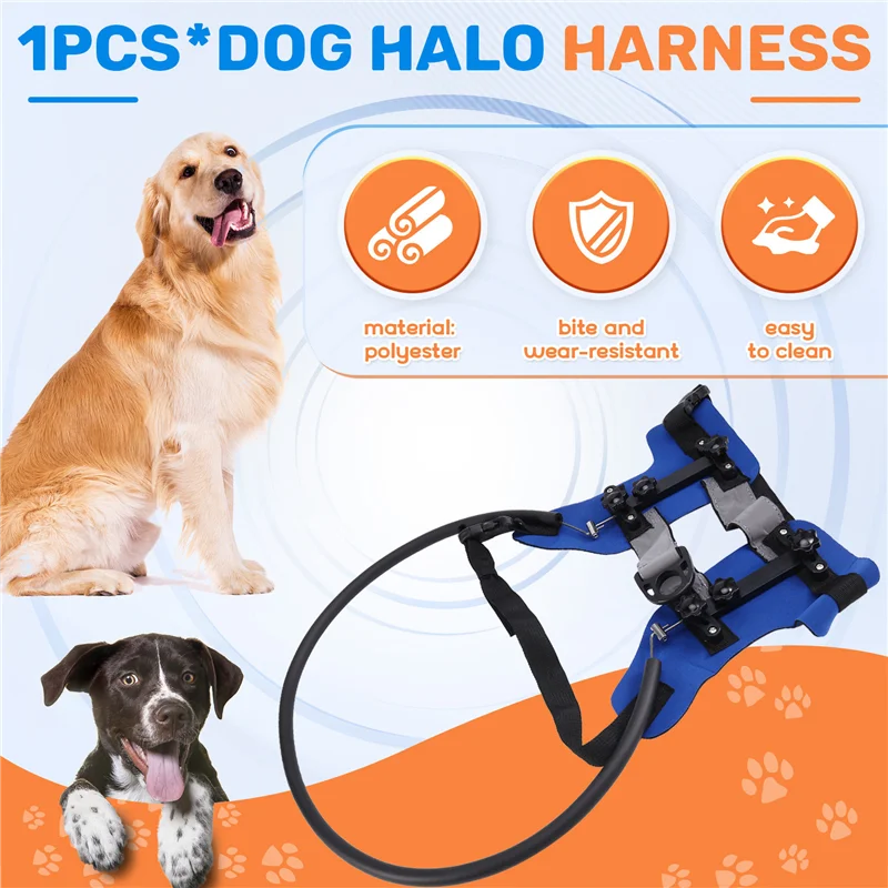 ABVS Dog Halo Harness, Protective Halo Dog Collar For Blind Dogs, Confidence Building Harness Guiding Device, Blind Dog