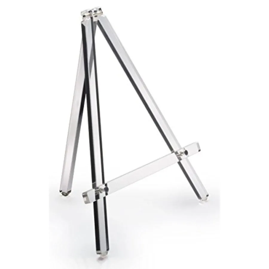 

Table Easel 12.8 x 14 Inch Clear Acrylic Portable Folding 0.5 Inch Shelf Depth