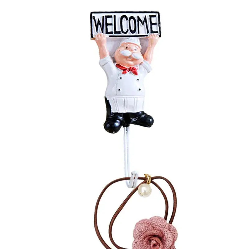 Ganci da cucina per Chef cucina creativo Chef Cartoon Storage Rack ganci Cartoon Power Cord Storage Rack Chef Plug Hook Utility ganci