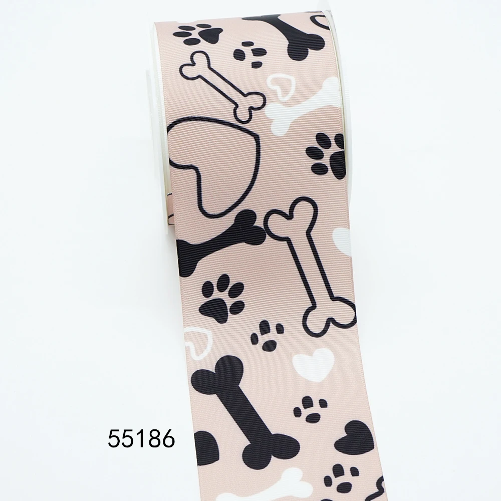 DIY Cartoon Dog Printed Grosgrain Ribbon For Craft Supplies Sewing Accessories 5 Yards, Planar Resins 10 Pieces. 55186
