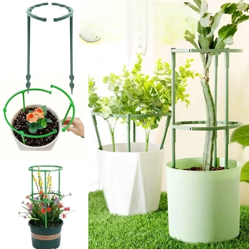 1-16set Plastic Plant Support Pile Frame Greenhouse Arrangement Semicircle Fixed Rod Indoor Flower Plant Vine Climbing Bracket