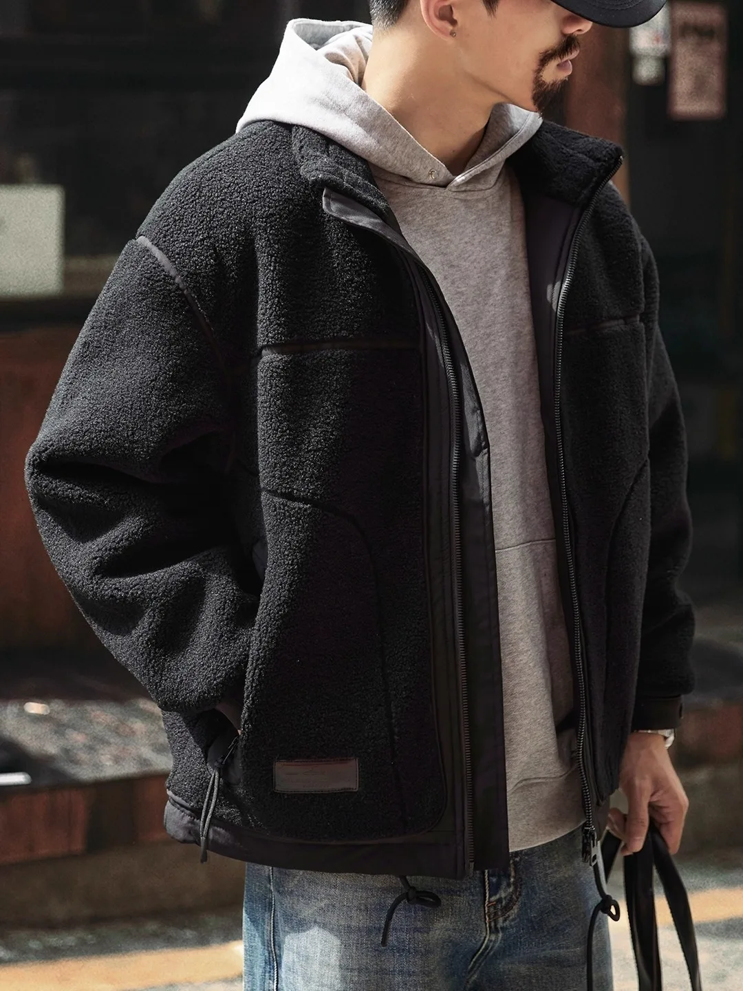 

Мужская зимняя куртка свободного кроя из утолщенного хлопка с воротником-стойкой, теплая рабочая одежда, модная молодежная модель