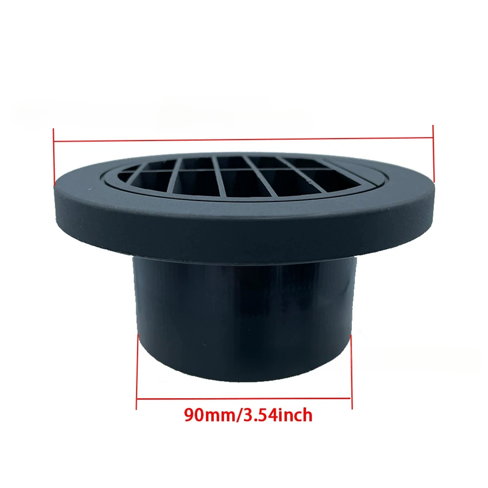 1PC 60mm/75mm/90mm Diesel Heater Duct Ducting Air Vent Outlet Flat Round Rotatable Connector Black For Car Truck VAN Camper