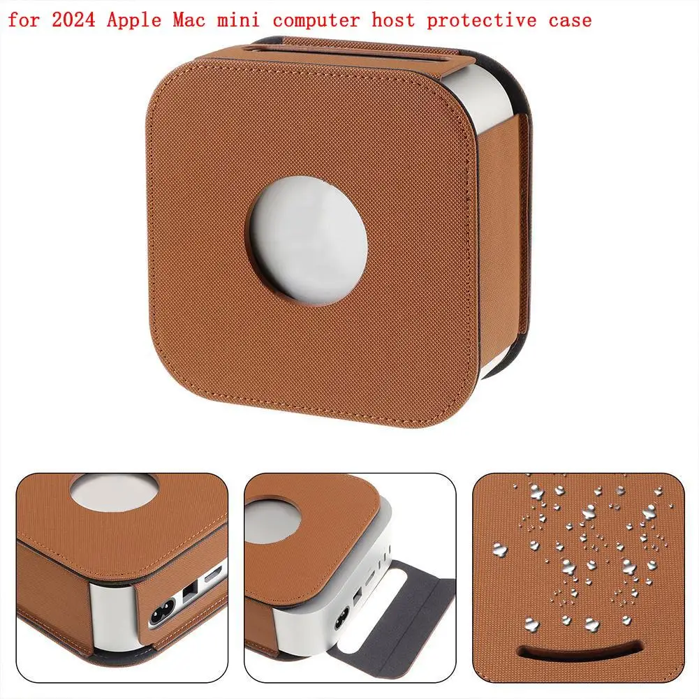 For 2024 Apple Mac Mini Computer Host Protective Case PU Dustproof Waterproof Anti Scratch Laptop Protector Accessories