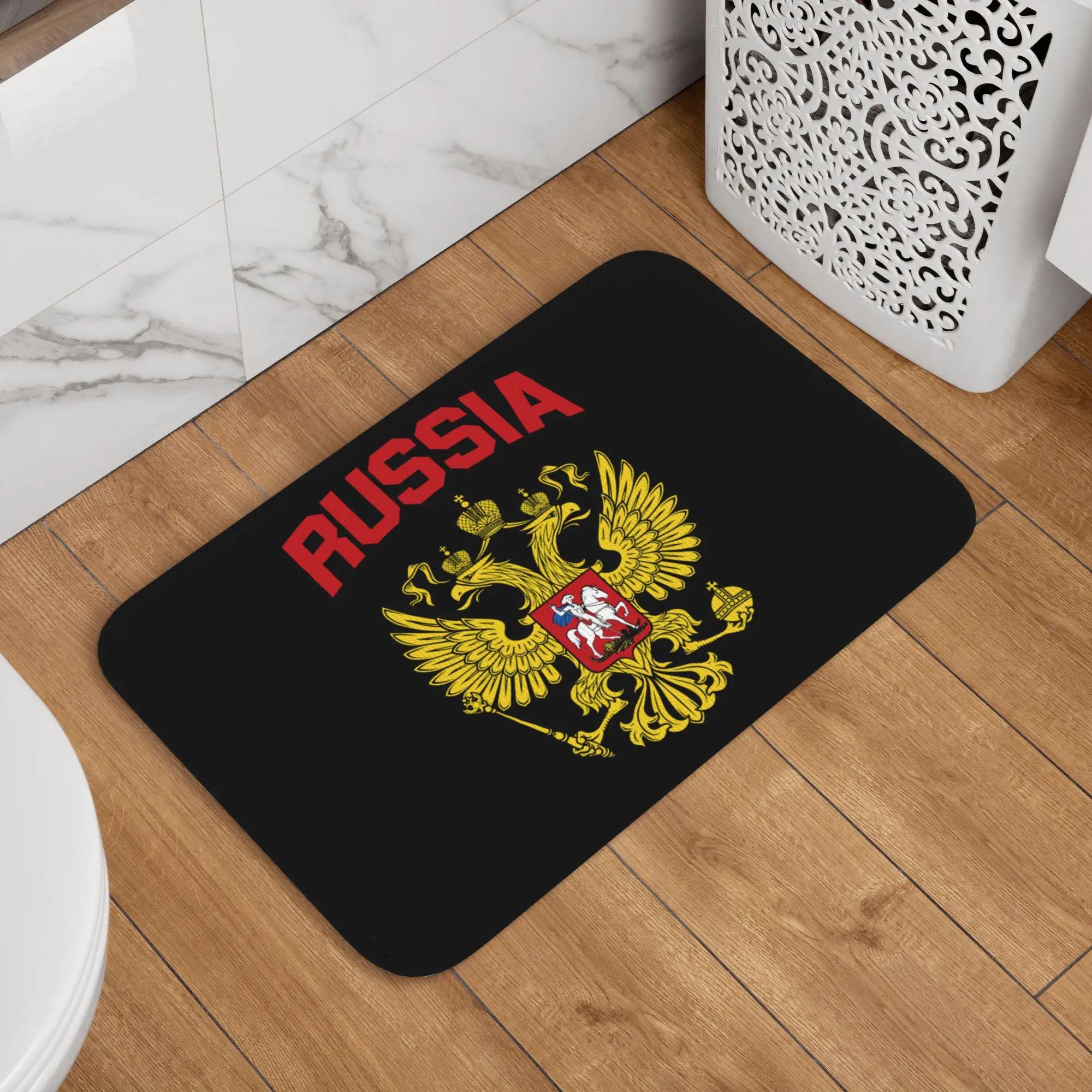 Custom Russian Empire Coat of Arms of Floor Door Kitchen Bathroom Mats Outdoor Eagle Doormat Living Room Entrance Carpet Rug