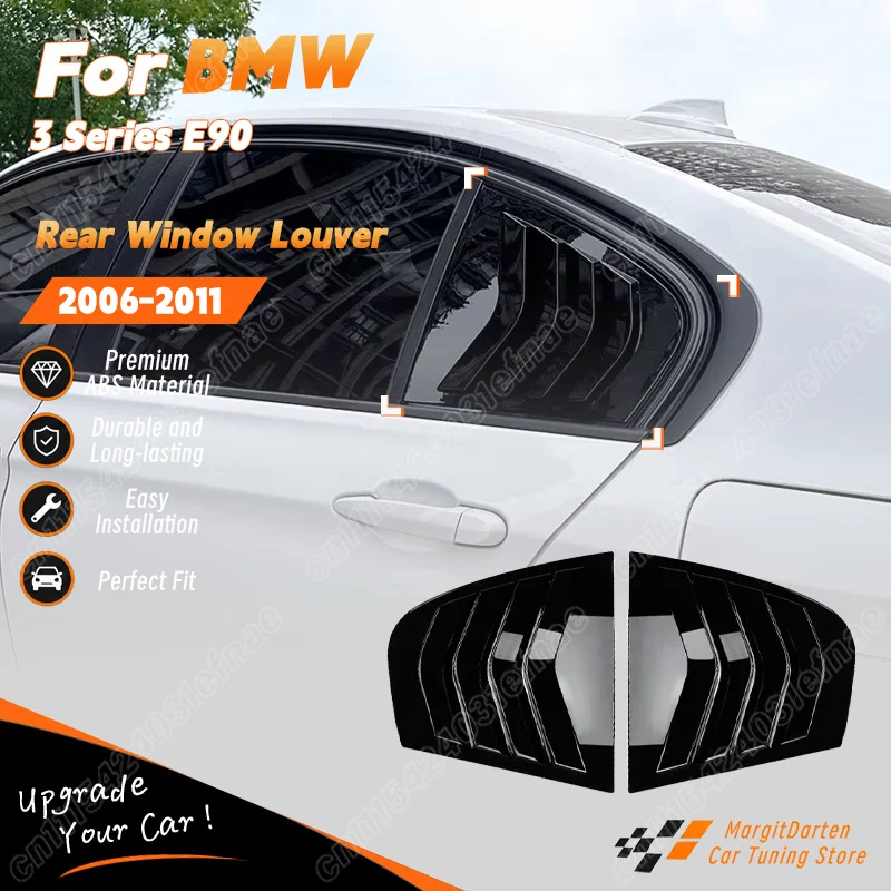For BMW 3 Series E90 2006 2007 2008 2009 2010 2011 Car Rear Window Louver Sport Bumper Air Vent Trim Auto Body Modification Kit
