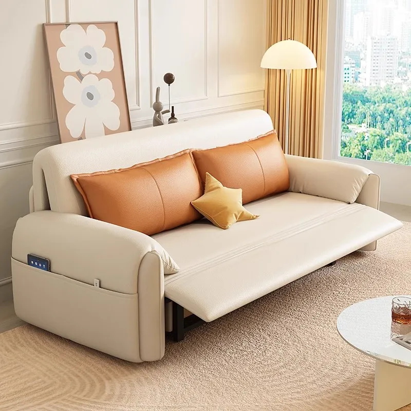 Intelligent automatic electric sofa bed dual-purpose multi-functional living room small apartment foldable elephant ear sofa bed