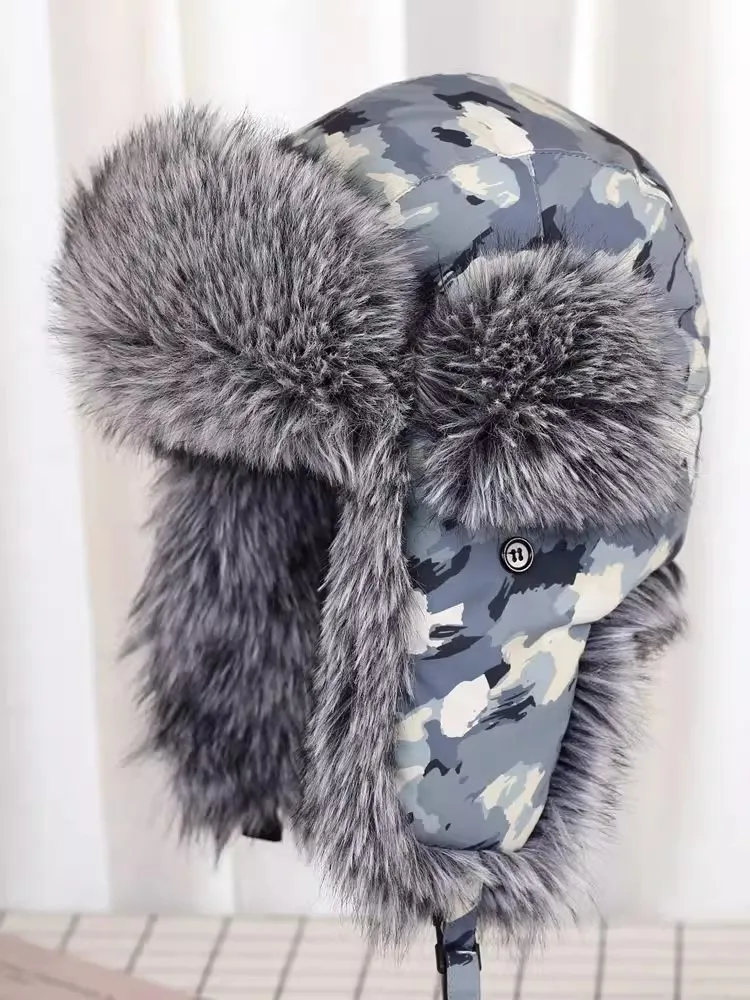 Winter Outdoor Windproof Bomber Hats for Men and Women Skiing Waterproof Warm Hats Ear Protective Fashion Hats Snow Cap