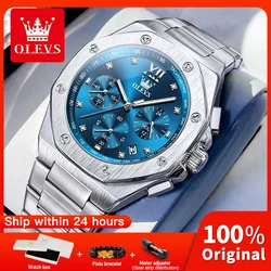 OLEVS 3626 Mens Watch Business Brand Waterproof Luminous Quartz Wristwatch Large Dial Multifunctional Chronograph Watch For Man