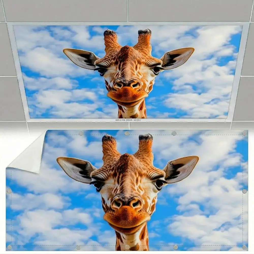 122*61cm Lampshade 14 Styles with 10 Magnetic Buckles Fluorescent Light Covers Anti-glare Sky Magnetic Light Filters Hospital