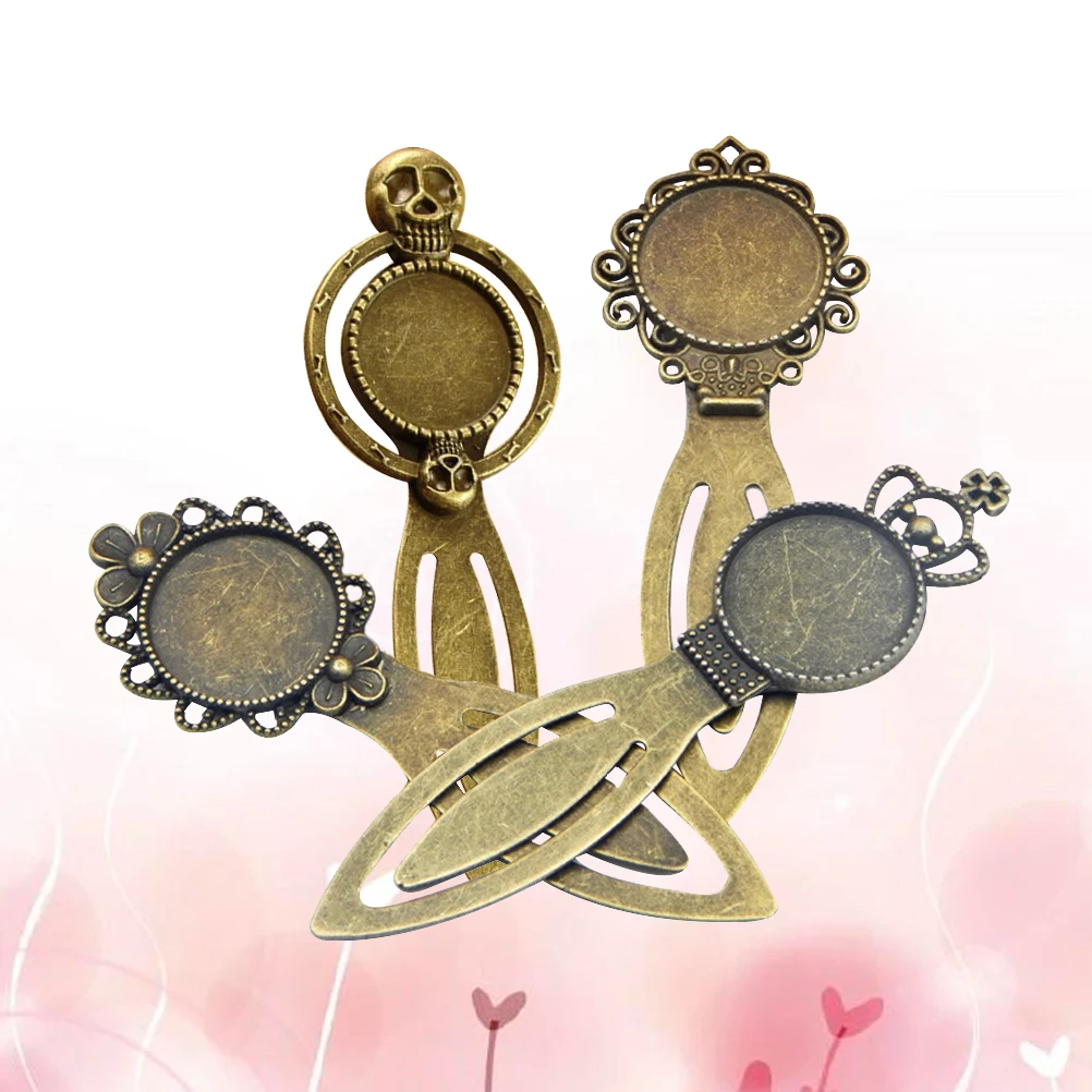 4 قطعة المرجعية خمر قاعدة الصواني DIY بها بنفسك سبيكة قلادة صواني زجاج قبة البلاط لصنع المجوهرات الحرفية الراتنج النقش صور هدية 20 مللي متر