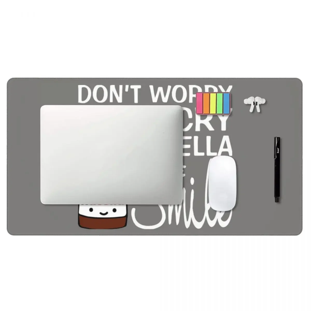 Large Mouse Pad Don't Worry Don't Cry Eat Nutella And Smile Gamer PC Laptop Mats Keyboard  Accessories Desk Mat
