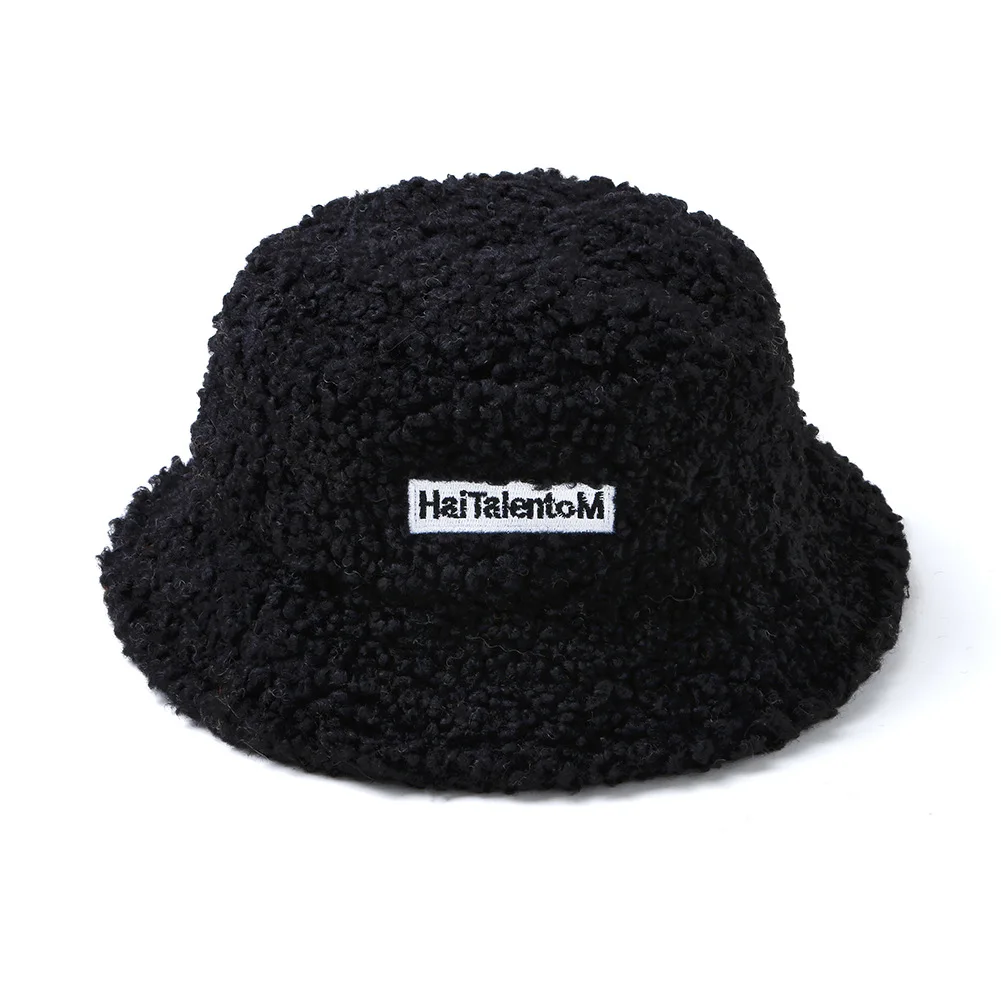 Faux Fur Winter Bucket Hat for Women Girl Fashion Solid Thickened Soft Warm Fishing Cap Outdoor Lady Plush Fluffy Panama 2020