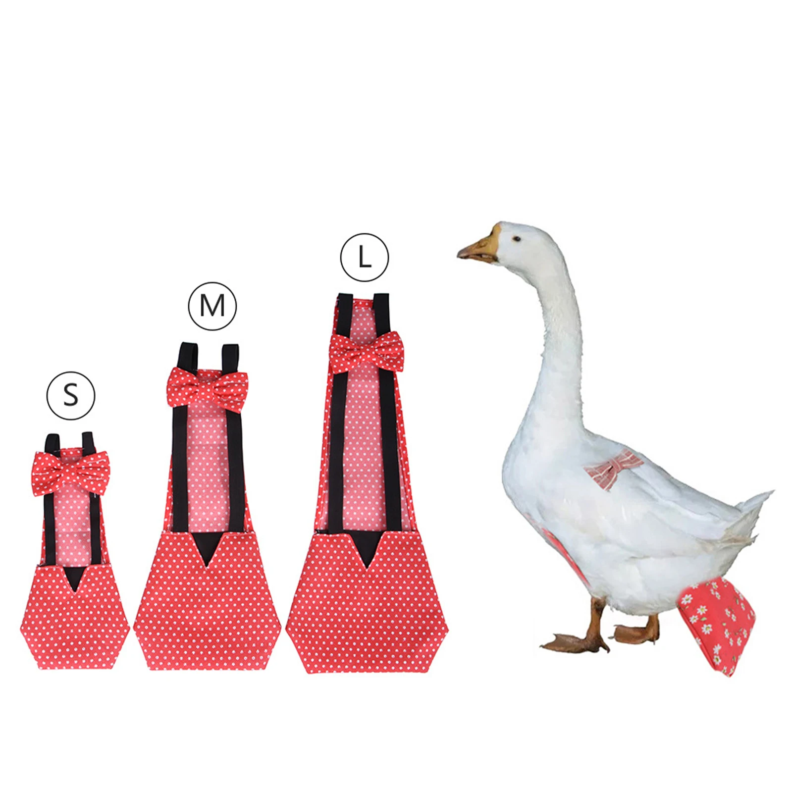 

Pet Supplies Duck Diapers Goose Flight Suits Cute Chicken Physiological Pants Washable Nappy With Elastic Band Bowknot Design