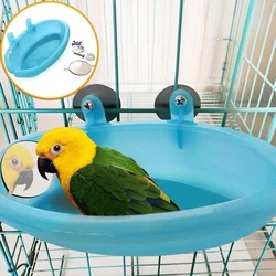 Bird Bath Basin Pet Parrot Cage Shower Supplies with Mirror Bird Cage Accessories Pet Feeder  ванна для попугаев