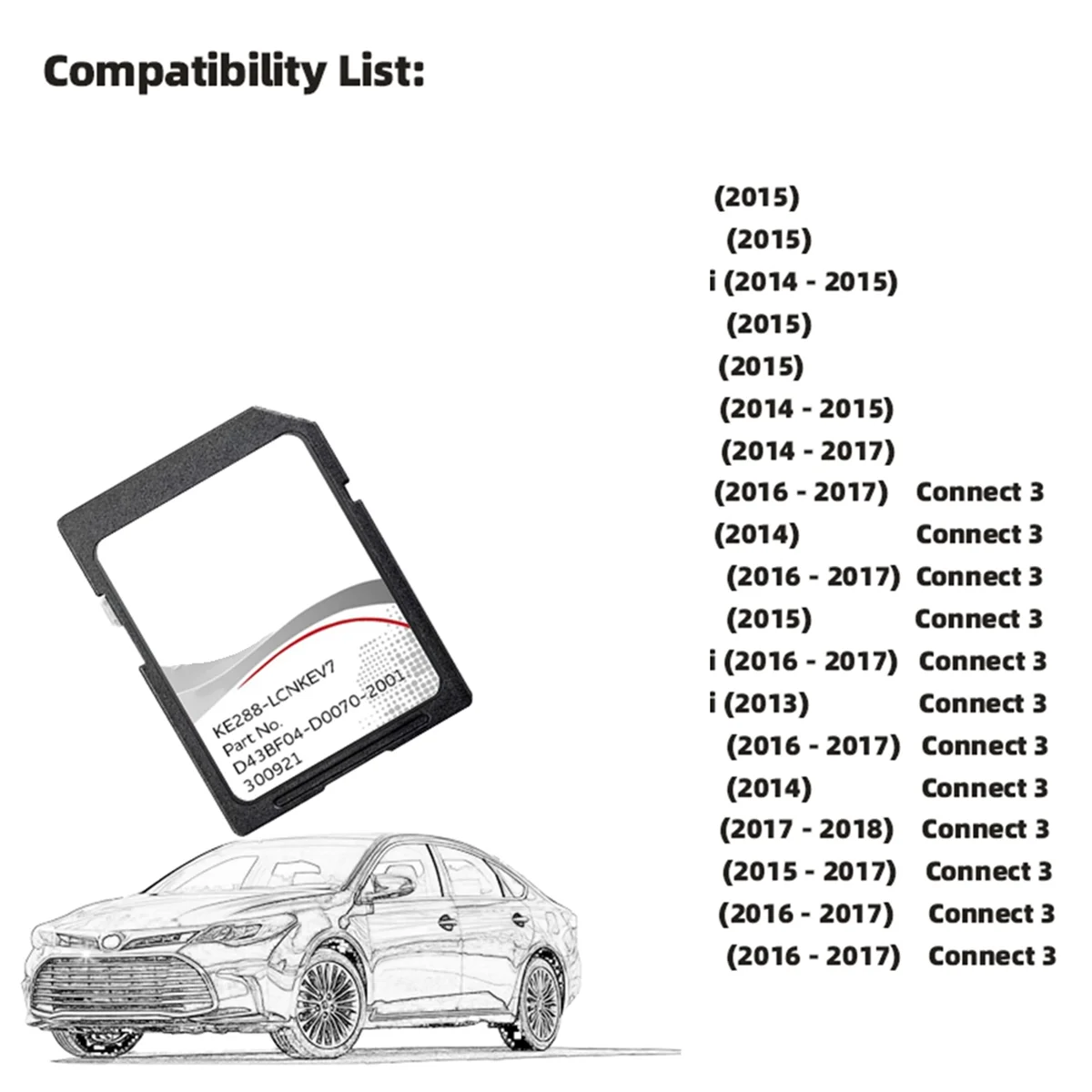 A45U Connect 3 V7 SD EU Map Update for Car Juke Note Leaf Germany Spain Tracking Card