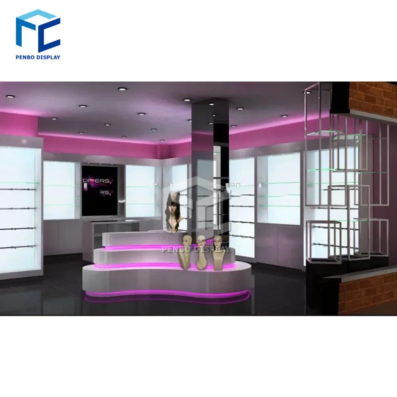 2025Customized. Fashion Lace Salon Wig Shop Design Hair Extensions Display Cabinet Showcase