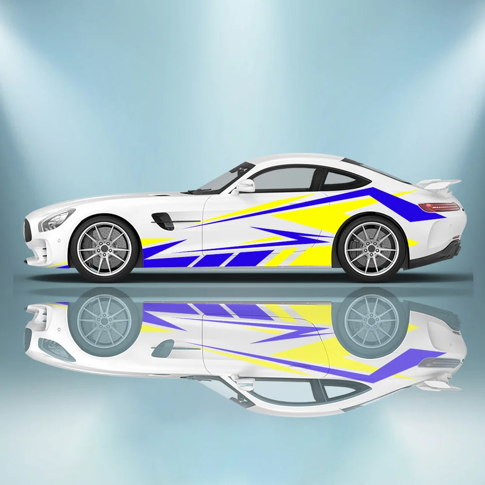 

Cool Racing Geometric Lines Pattern Car Side Sticker Vinyl Self-adhesive Paper Motorsport Paint Decal Suitable for Car Truck Suv