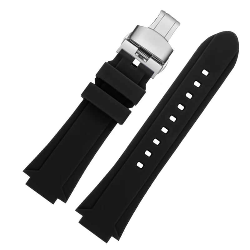 12mm Raised silicone Wristband For Louis Vuitton LV Q1121 Q114k TAMBOUR silicone watchband waterproof rubber bracelet