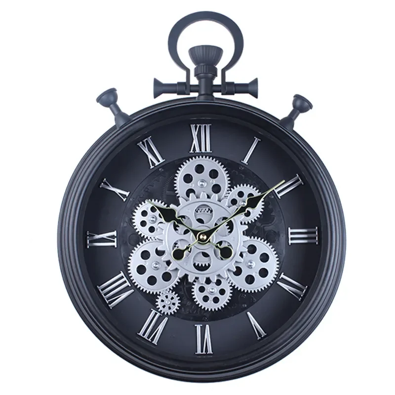 Vintage Industrial Wind Gear Wall Clock for Nostalgic Steampunk Creative Cafe Living Room Bedroom Decoration