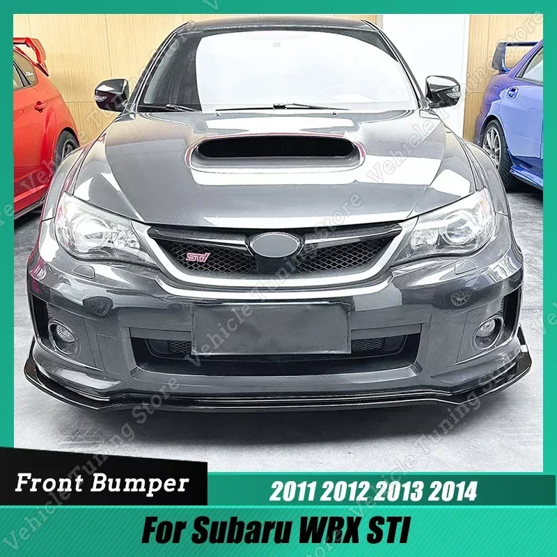 

Front Bumper Lip Spoiler Splitter Diffuser Body Kits Tuning Gloss Black/Carbon Look ABS For Subaru WRX STI 2011 2012 2013 2014