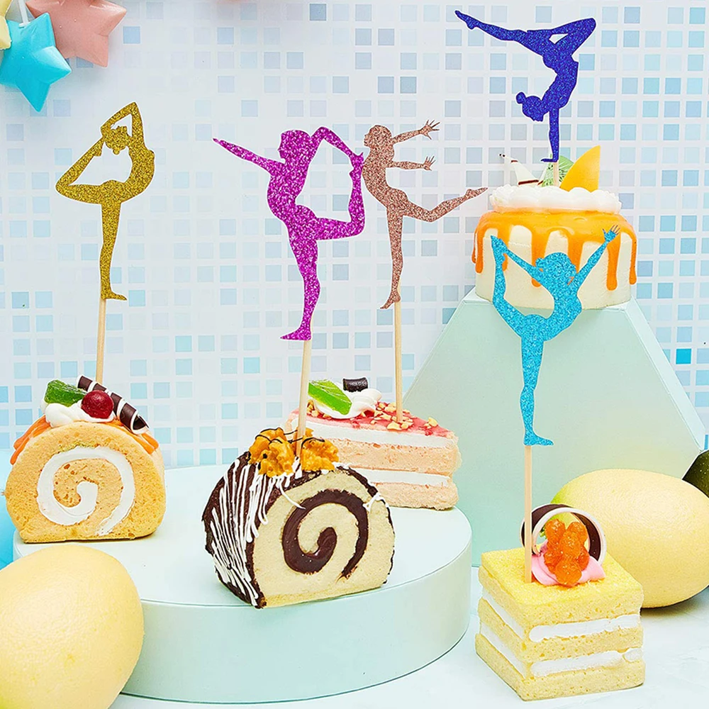16/24Pcs Gymnastik Kuchen Topper Gymnastik Party Favors Turnerin Mädchen Cupcake Topper Gym Themen Geburtstag Kuchen Dekoration Lieferungen – Detail 9