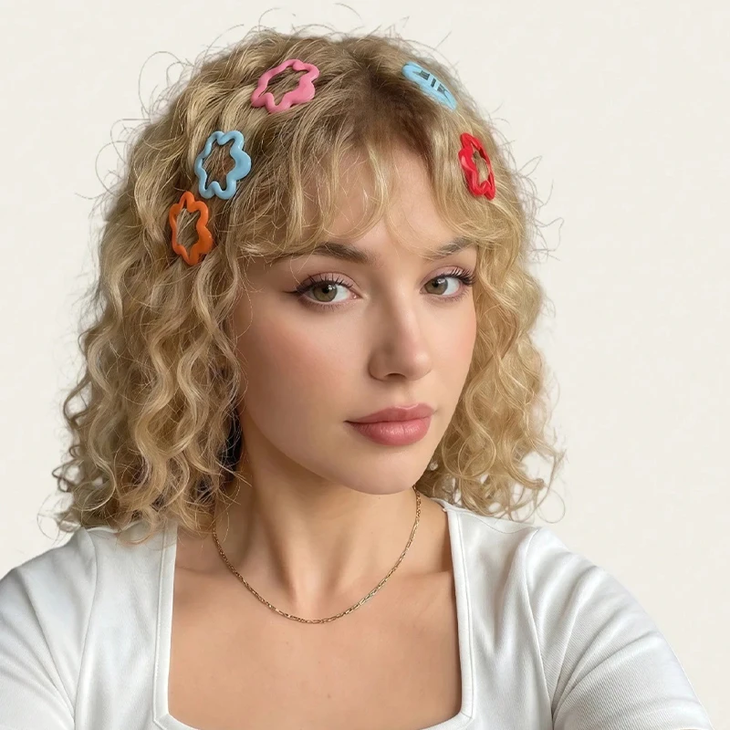 40/80 Stück Macaron Y2K Blumen-Haarspangen, zufällige Farben, Cartoon-Haarspangen, süße und niedliche Haaraccessoires - geeignet für Frauen – Detail 6