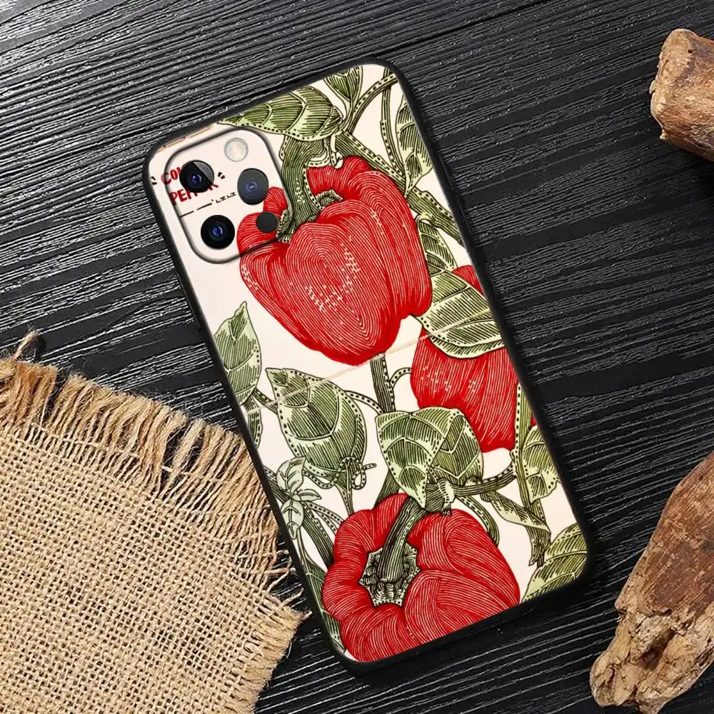 

Creative Red Lantern Chili Phone Case for iPhone 16 17 15 14 13 12 11 Pro/Max/Plus All Inclusive Matte Soft Case