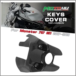For Ducati Monster 797 821 2017 2018 Real Carbon Fiber Switch Keys Carbon Block Keys Cover Key Ignition Motorcycle Modification