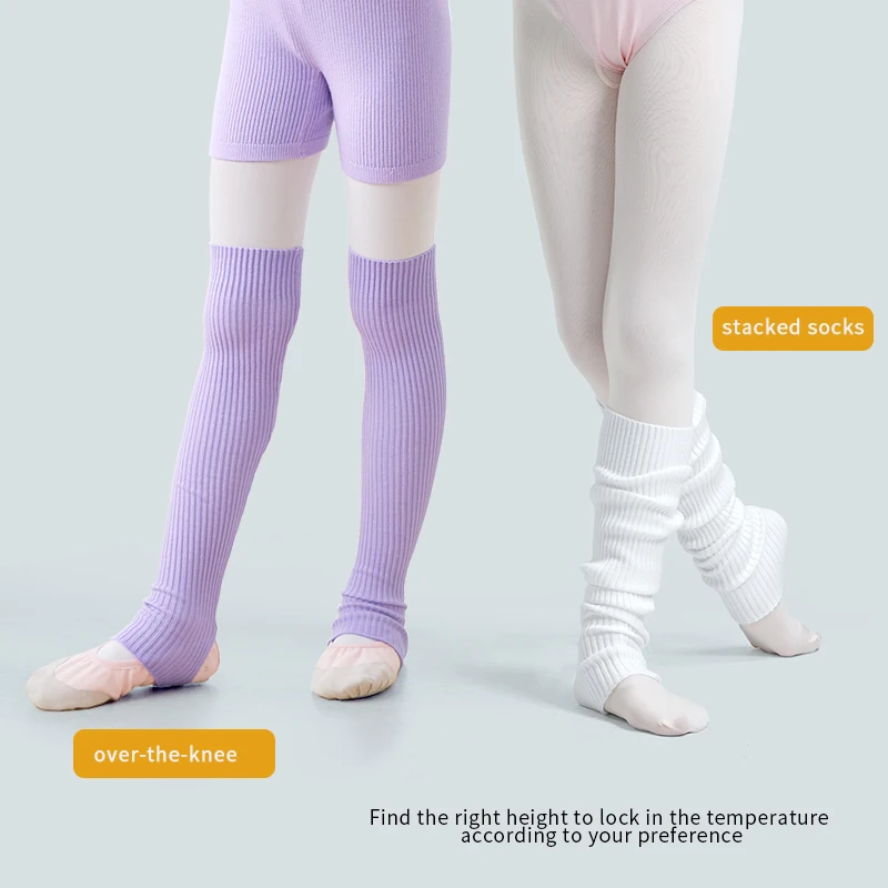 جديد بنات الباليه تدفئة الساق محبوك الركاب تدفئة الساق الشتاء اضافية لينة طويلة تدفئة الساقين للرقص اليوغا جوارب محبوكة #3