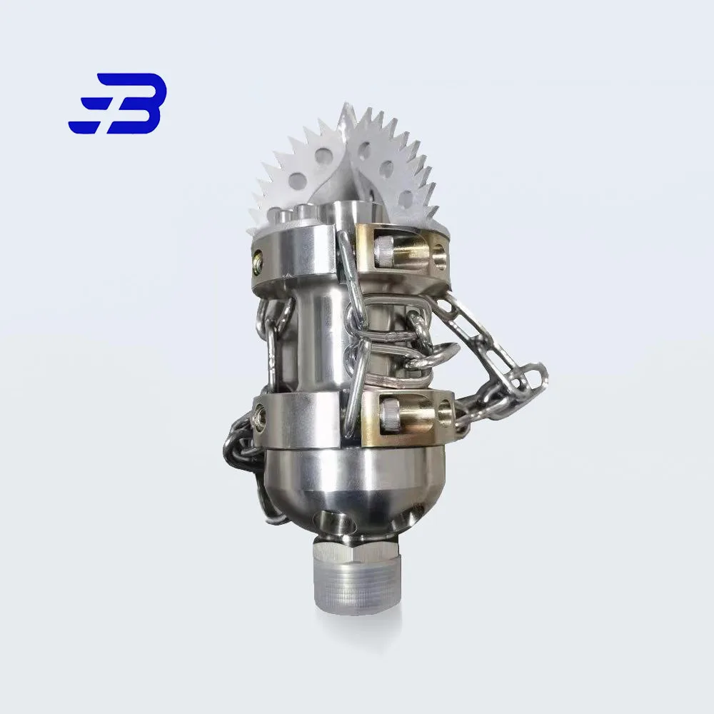 

Очистка труб высокого давления Спиральные форсунки Очистка канализационных резаков Форсунки для корней Цепные вращающиеся скребковые форсунки