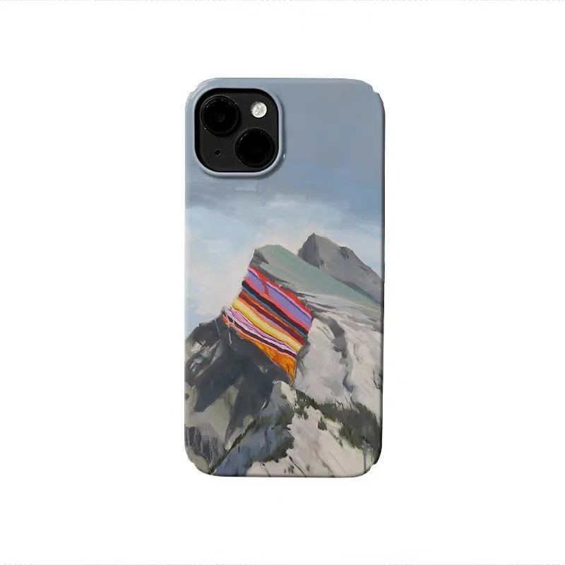 

Ins Colorful Mountain Cartoon Phone Case for IPhone 16E 15 14 13 Pro Max 12 Mini 11 Pro Plus Protection Ultra Thin Hard PC Cover