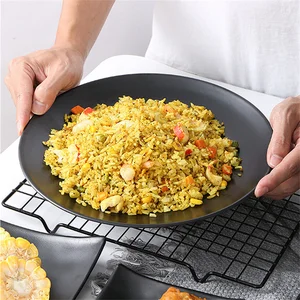 طبق الميلامين الأسود المضاد للسقوط ، طعام دائري ، وجبات خفيفة ، سوشي ، صينية ستيك ، حلوى ، أدوات مائدة شاي ، إكسسوارات المطبخ أفضل 12 أدوات مائدة الميلامين مبيعا - رقم 7