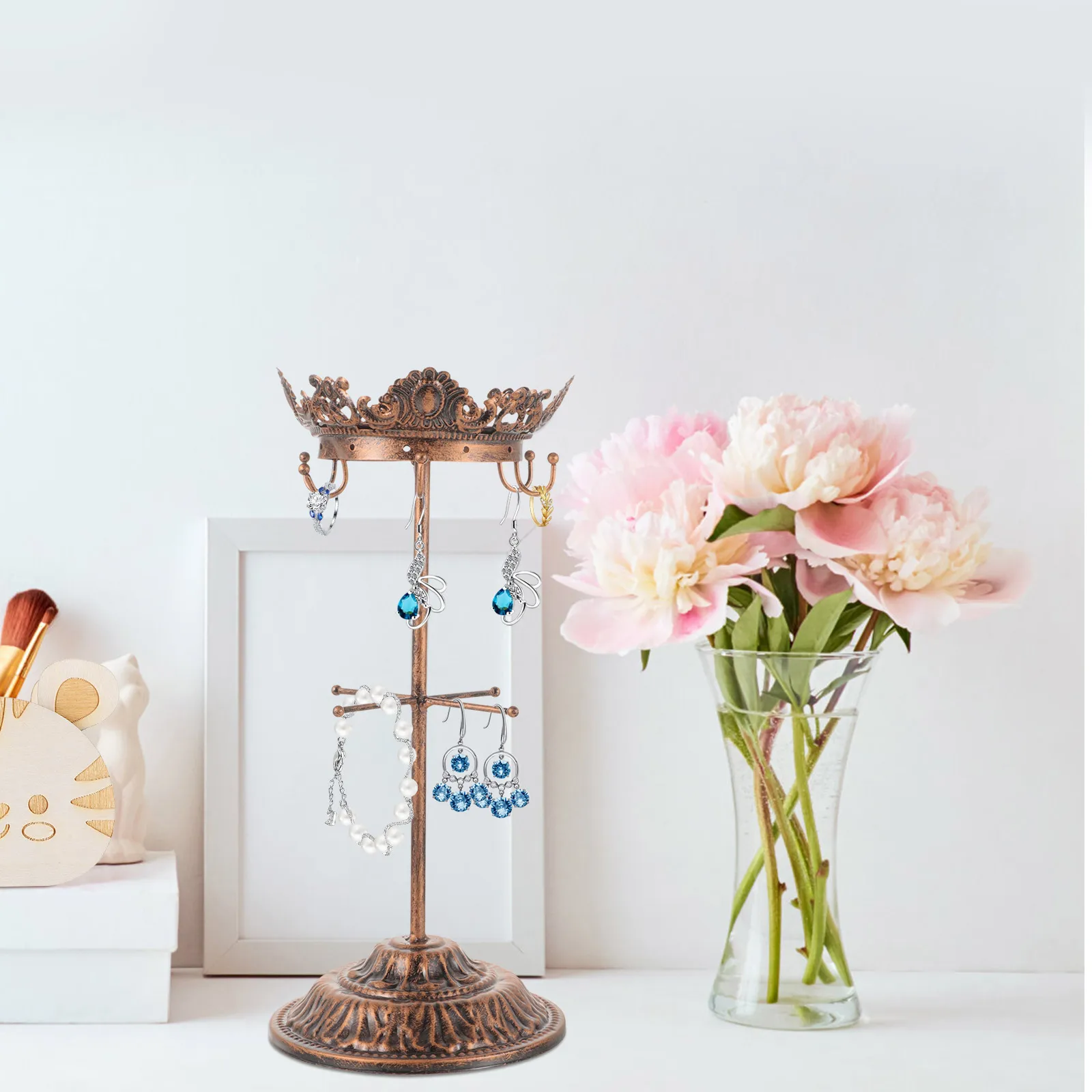 

Iron Jewelry Display St Novel Shape Holder Rack Storage ganizers Earring Trinket Bracelet Decorative Jewelry Packaging Display