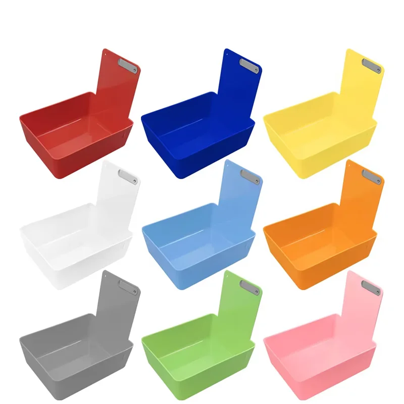 1pc Dental Lab Storage Box Colourful Plastic Work Tray With Clip Holder Tooth Mold Turnover Box Durable Container Dentistry Tool