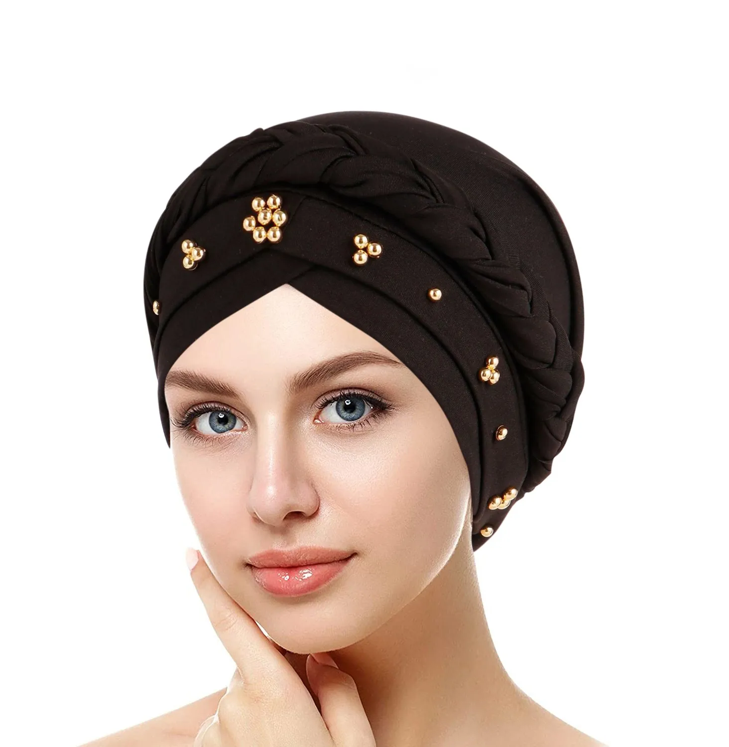 Lady Women Hat Chemo Cap Muslim Braid Head Scarf Turban Head Wrap Cover Ramadan Hair Loss Islamic Headwear Arab Fashion