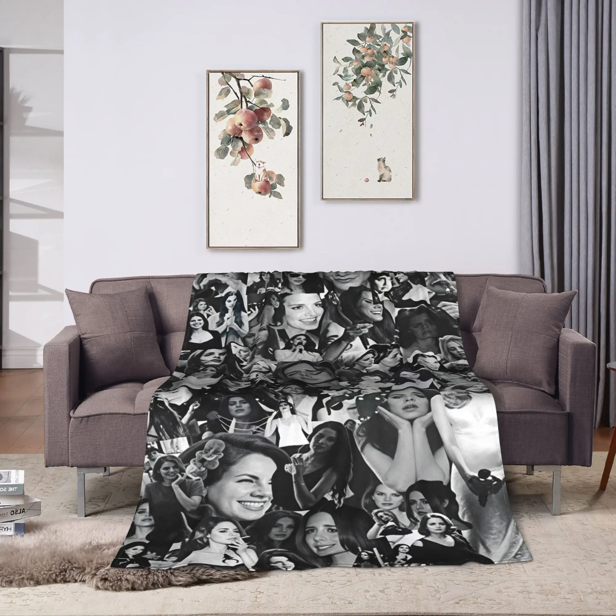 Hot Singer Lana Del Rey Flannel Blanket Winter  Soft Throw Blanket for Boy Girl Couch Chair Bedspread Sofa Bed Cover