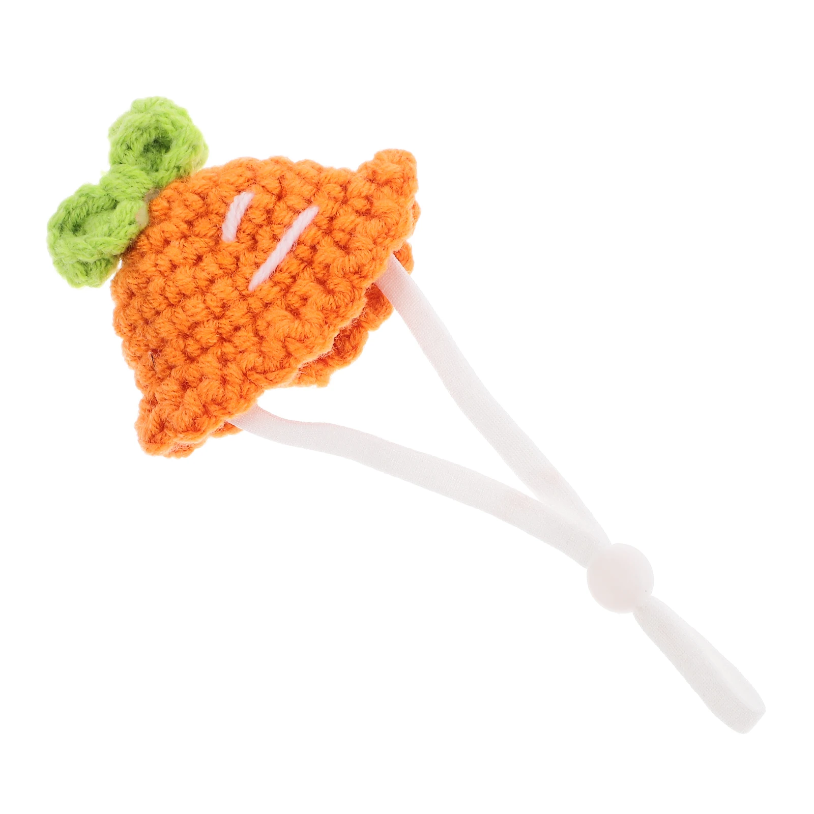 

Pet Hat Hand Knitted Manual Decorative Hamster Headwear Headdress Orange Guinea Pig