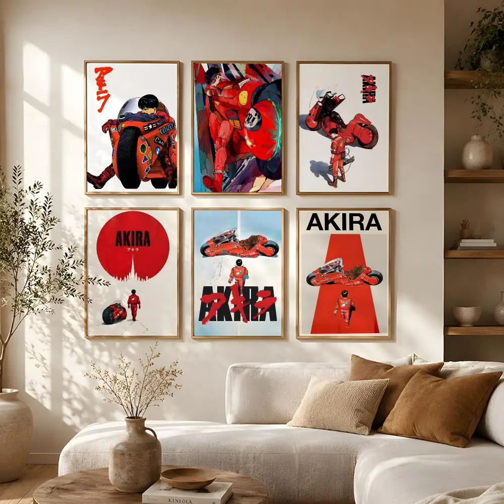 Anime AKIRA Poster Self Adhesive Bar Wall Decal Waterproof Vinyl Sticker Modern Art Wall Poster Cafe Home Decor