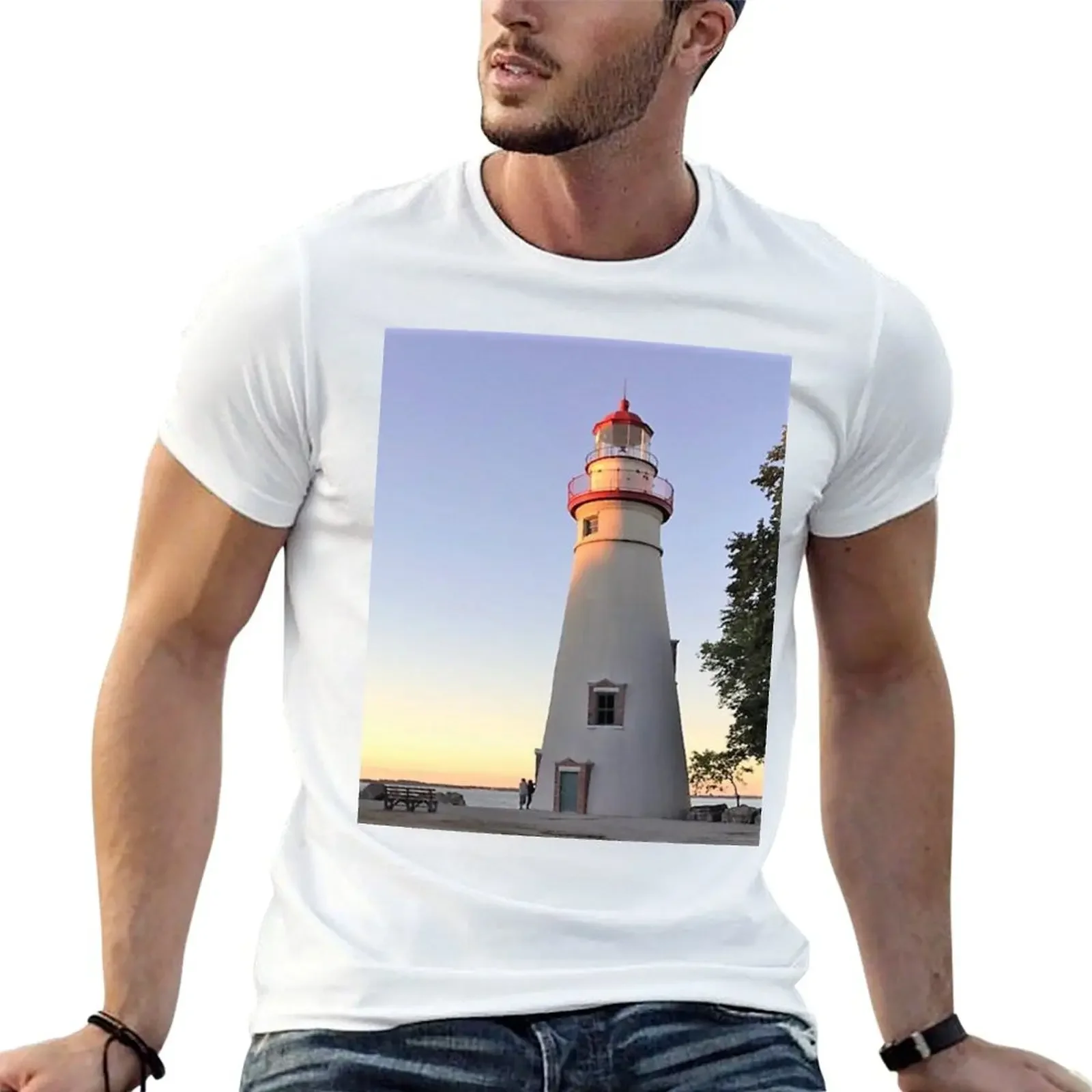 Marblehead Lighthouse (emariephotos001) T-Shirt summer tops plus sizes cute tops anime figures plain t shirts men