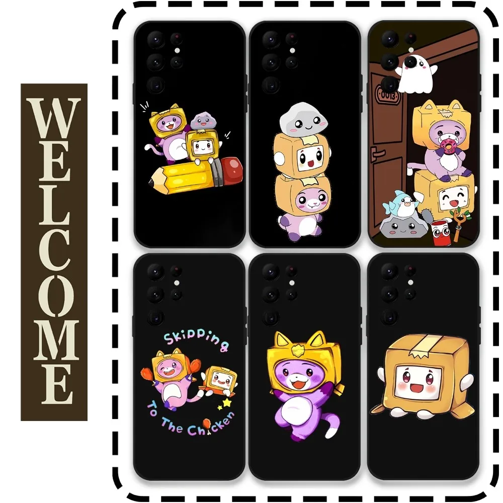 L-Lankybox Cute Phone Case for Samsung Galaxy S24 Ultra S22 S23 Ultra S21 S20 5G Protective Silicone TPU Funda