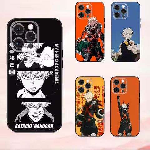 H-Hero Katsuki B-Bakugos Phone Case For iPhone 16,se4,15,14,13,12,11,Pro,X,XS,Max,XR,Plus,Mini Soft Black Cover