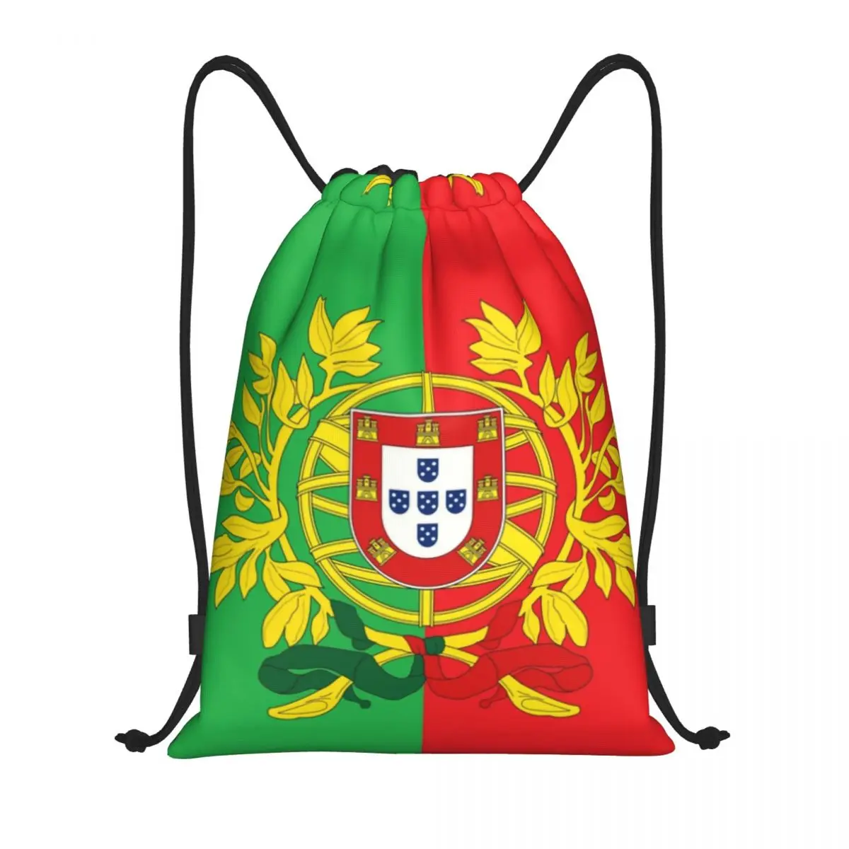 Wappen von Portugal Kunst Kordel zug Rucksack Frauen Männer Sport Gym Sackpack tragbare portugiesische Flagge Trainings tasche Sack