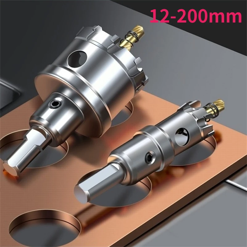 1szt Końcówka węglikowa TCT Wiertło Otwornica 12-200mm Zestaw wierteł Otwornica do wiercenia ze stopu metalu ze stali nierdzewnej